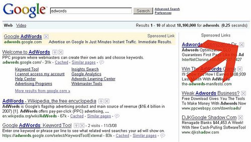 скриншот Search Wiki for AdWords