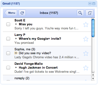 Google Gmail gadget