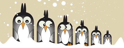 Penguins In A Row