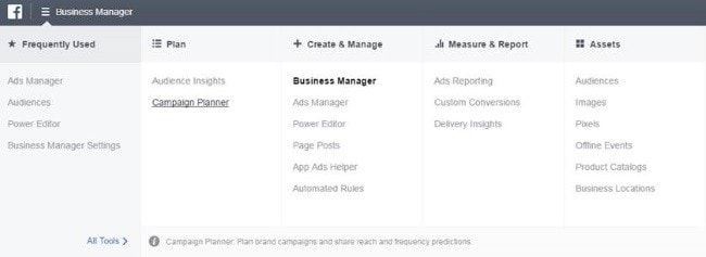 businessmanagercampaignplanneronmenu